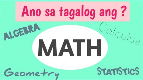 ano tagalog ng mathematics|math in Tagalog .